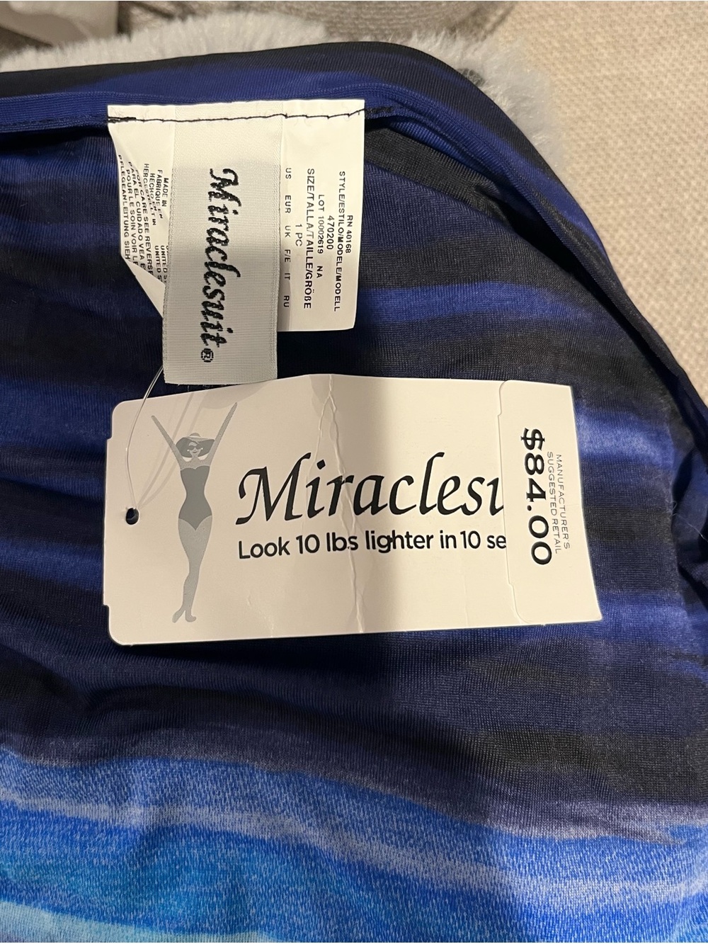 Miraclesuit Blue Ombre Striped Swim Coverup Sarong - Picture 4 of 7